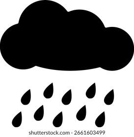 Icono de nube de lluvia: Ilustración vectorial de símbolo de pronóstico de Clima