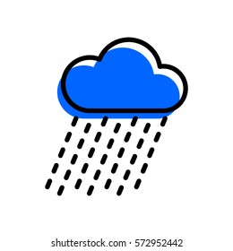 Rain & cloud icon. Weather sign. Simple vector element for mobile app, widget or website.