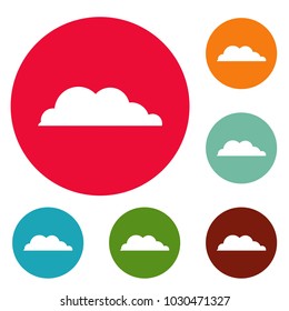 Rain cloud icons circle set vector isolated on white background