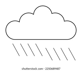 Rain, cloud, illustration geometric symbol simple logo vector