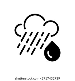 Icono de la línea de la nube de lluvia, símbolo del contorno para el Clima, la Naturaleza, la precipitación, la tormenta y el cambio estacional. Icono de signo de Vector.