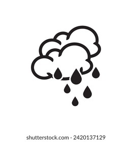 Rain cloud logo symbol icon design vector illustration