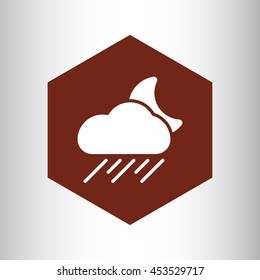 rain cloud and moon icon