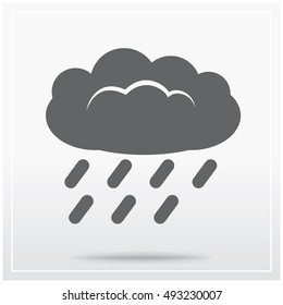 Rain cloud (nimbus). Flat icon of graphical symbol of weather condition. Vector illustration