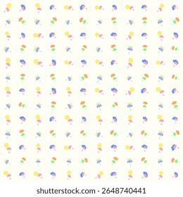 Rain cloud pattern, sun, umbrella during rain, cloudy sky, seamless vector, weather theme. Design Vector