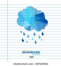 rain cloud polygon Vector EPS 10 illustration.