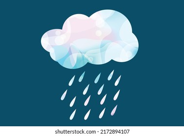 rain and cloud, rainy season, weather nature background, Flood natural disaster, vector illustration.