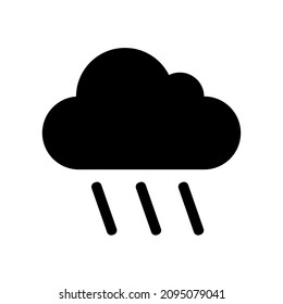Rain cloud silhouette. Meteorology concept. Weather forecast. Isolated object. Vector illustration. Stock image. 