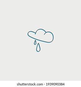 Rain Cloud - spring icon. Line vector symbol design 