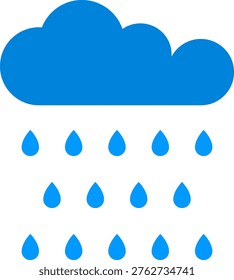 Rain cloud with teardrop shapes falling from it