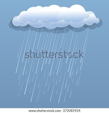 Rain cloud vector blue illustration isolated 