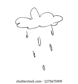 rain cloud. vector. hand drawing