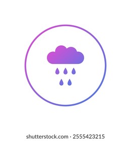 Rain cloud vector icon, drizzle symbol flat design.