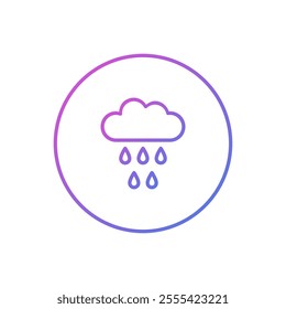 Rain cloud vector icon, drizzle symbol flat design.