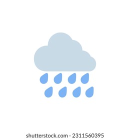rain cloud vector icon flat style. perfect use for logo, presentation, website, and more. simple modern icon design flat style