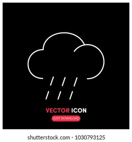 Rain Cloud Vector Icon Illustration