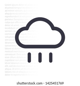 Rain Cloud Vector icon . Lorem Ipsum Illustration design