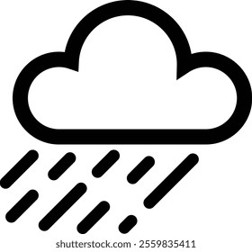 Rain From Cloud Vector illustration icon black