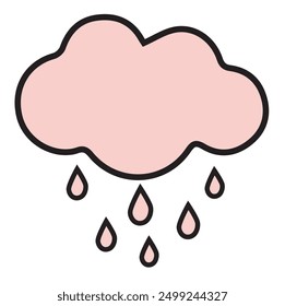 Etiqueta engomada de la Ilustración vectorial de la nube de lluvia