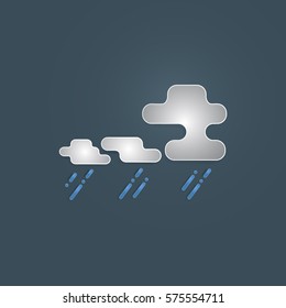 Rain and cloud vector illustration using paper cut style