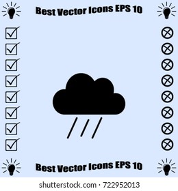 Rain cloud vector. Weather icon