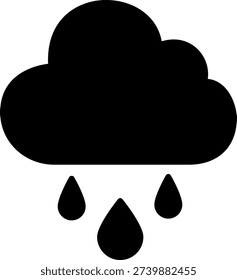 Rain cloud with water droplets icon