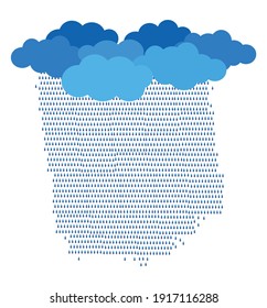 rain, cloud and water illustration, vector illustration, white background
