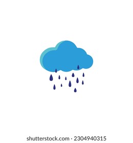 rain, cloud, waterdrop geometric symbol simple logo vector