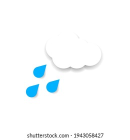 Rain and cloud or weather colored line icon. Rainy day concept. Trendy cartoon flat style isolated symbol, for: illustration, minimalistic, logo, mobile, app, design, web, site, ui, ux. Vector EPS 10.