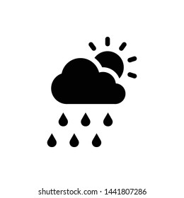 Rain and Cloud. Weather Element Vector  Icon Design Template