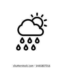 Rain and Cloud. Weather Element Vector  Icon Design Template
