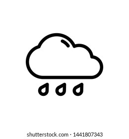 Rain and Cloud. Weather Element Vector  Icon Design Template