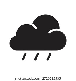 Símbolo de Clima de nube de lluvia Vector de glifo sólido para pronóstico de meteorología y tormenta lluviosa Gota de agua Atmósfera atmosférica Naturaleza