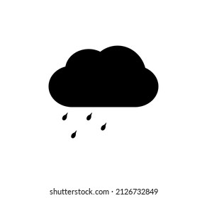 rain cloud weather icon vector. black cloud and raindrop illustration symbol.  