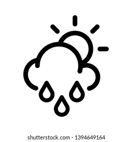 Rain Cloud Weather Meteorology Vector Icon Design Template