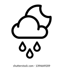 Rain Cloud Weather Meteorology Vector Icon Design Template