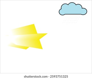 rain cloud with yellow star
