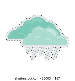 nubes de lluvia Otoño pegatina icono Ilustración vectorial