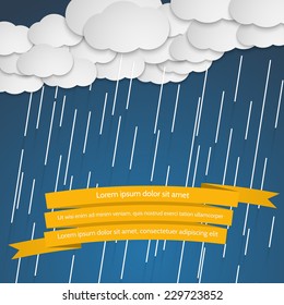  Rain and clouds. Cartoon style