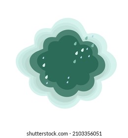 Rain clouds and rain droplets flat vector illustration.