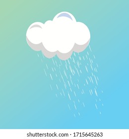 Rain clouds Flat icon illustration isolated on a blue background