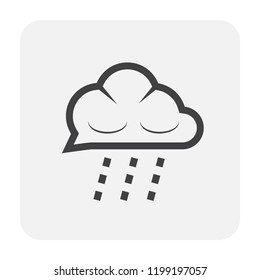 Rain and clouds icon design, black and outline.
