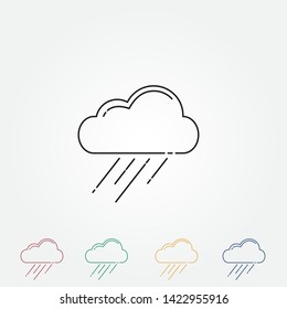 Rain Clouds icon , vector illustration Lineart Style - Vector