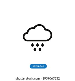 Rain clouds icon vector. Simple weather sign