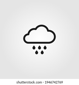Rain clouds icon vector. Simple weather sign