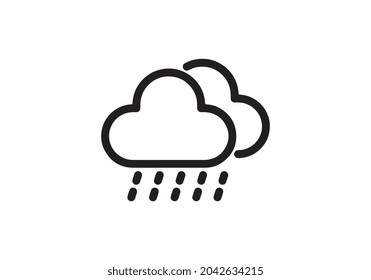 Rain clouds icon vector. Simple weather sign