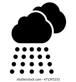 Rain Clouds icon. Vector style is flat iconic symbol, black color, white background.