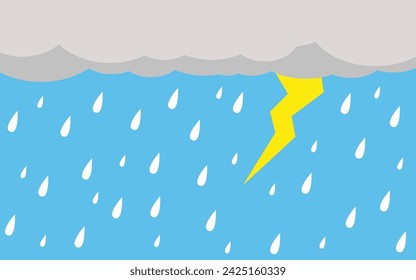rain and clouds, storm, weather nature background, Vector illustration