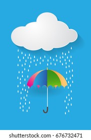 rain clouds, storm,umbrella vector illustration