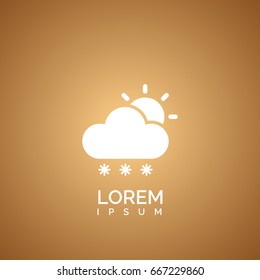 rain and cloudy sun icon